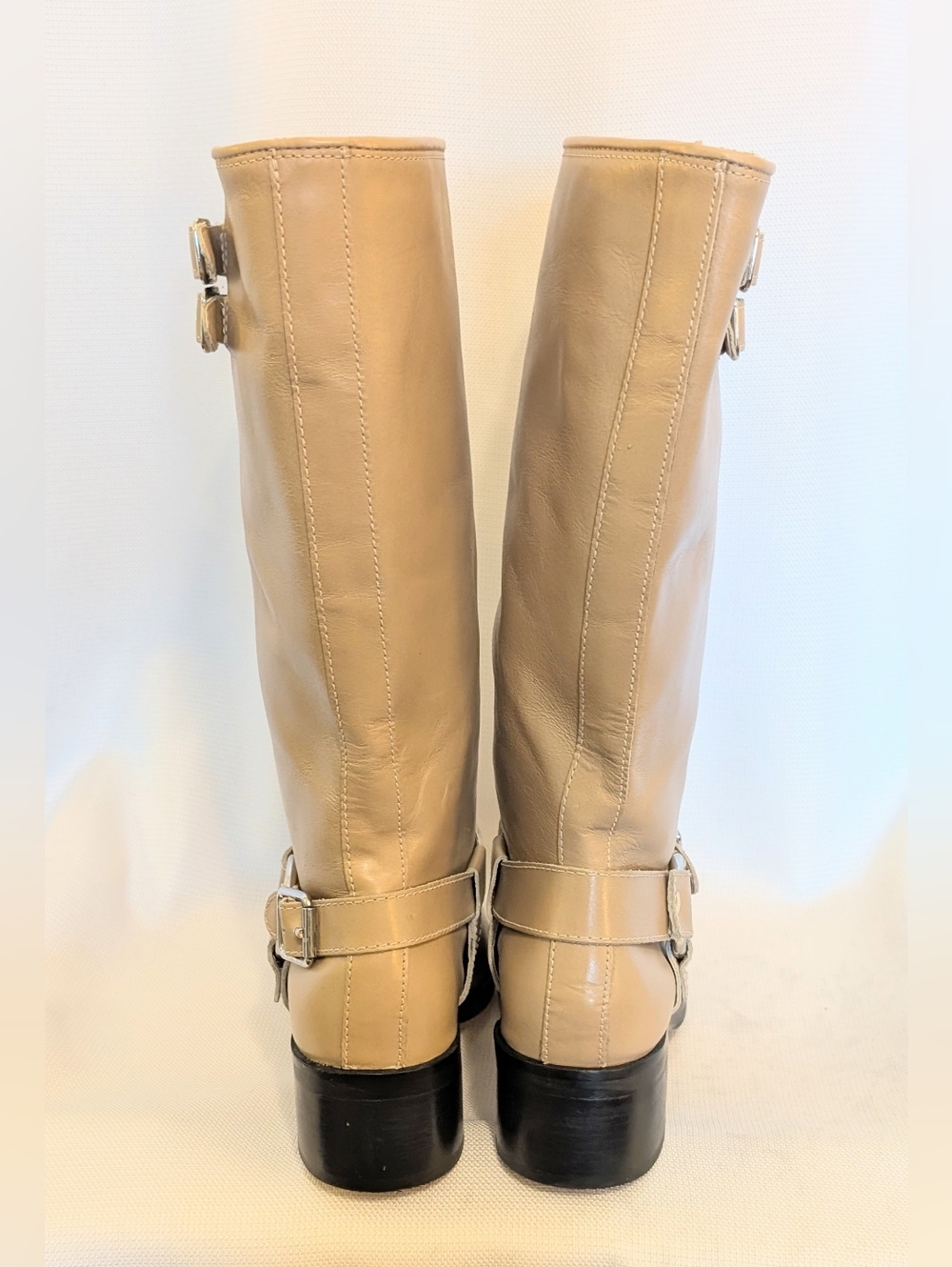 Dolce Vita New Camel Tan Soft Leather Buckle Detail Boots Size 8 Brazil - Picture 6 of 10